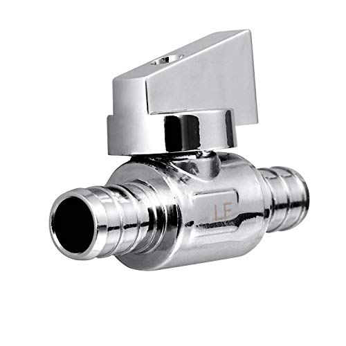 Minimprover 2 Pack LF Brass,1/2" Pex x 1/2" PEX Chrome-Plated 90° Angle Stop Shut-Off Ball Valve For Faucet Or Toilet Installation With 4 Rings - Image 4