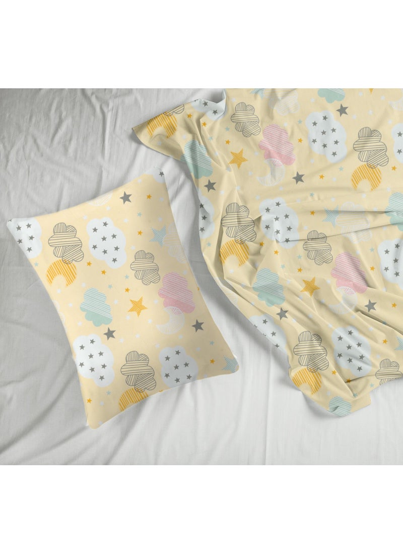 Lief Home Luxury Ranforce Fabric Baby Duvet Cover + Pillowcase | 100% Cotton / 63 Strands 
