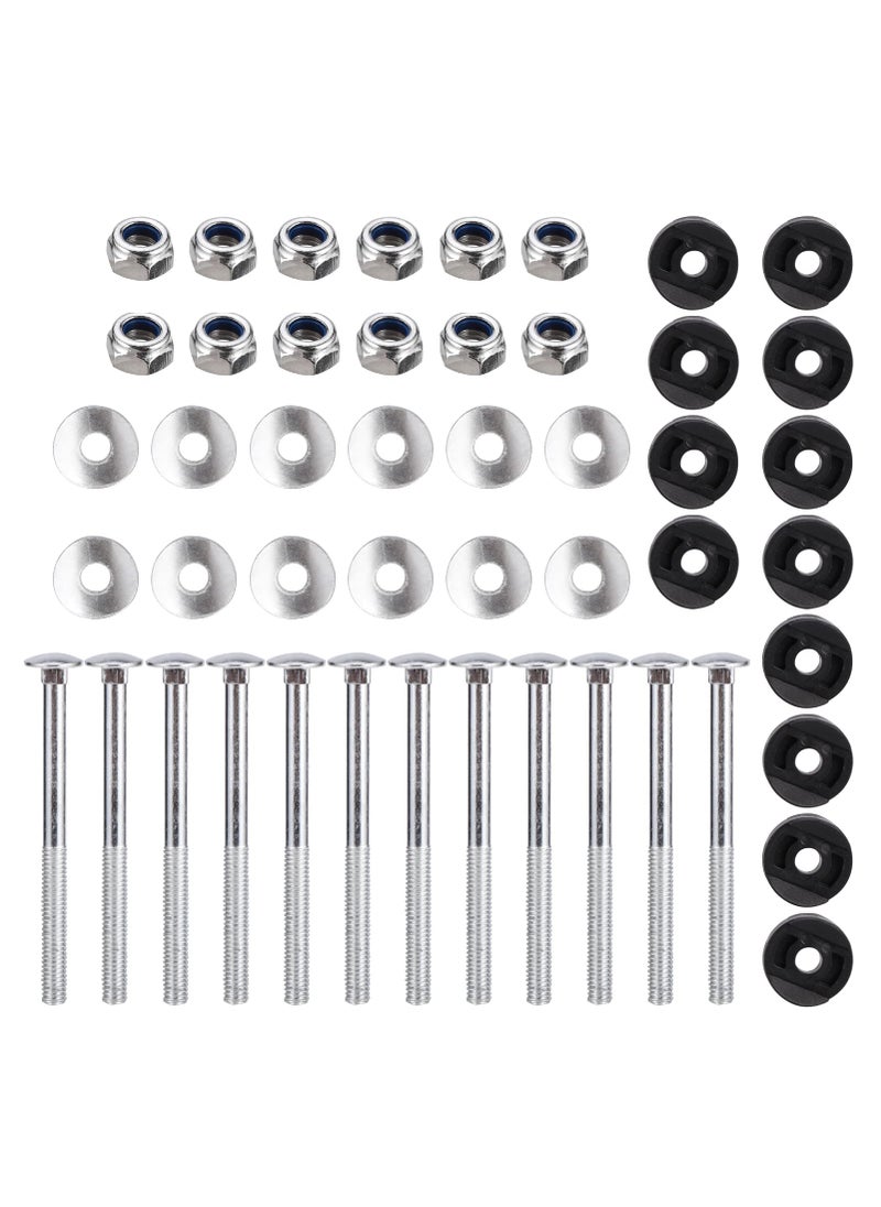 Calidaka CALIDAKA 12 Pack Galvanized Steel Trampoline Screws Jump Stability Tool Trampoline Enclosure Pole Ga p Spacers Screw Diameter 6mm024inch Total Length 77mm303inch 