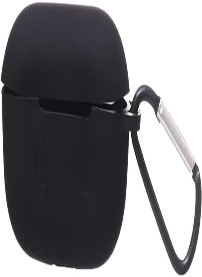 Generic - AirPods Pro Silicone Protective Case Cover with Clip for Easy Hanging - Black - Image 1