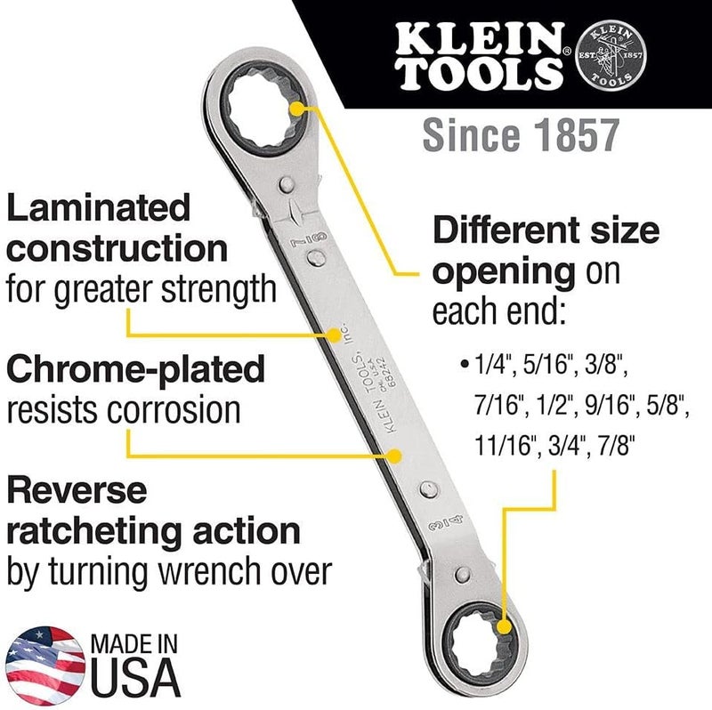 Klein Tools 68245 Reversible Ratcheting Box Wrench Set - Image 2