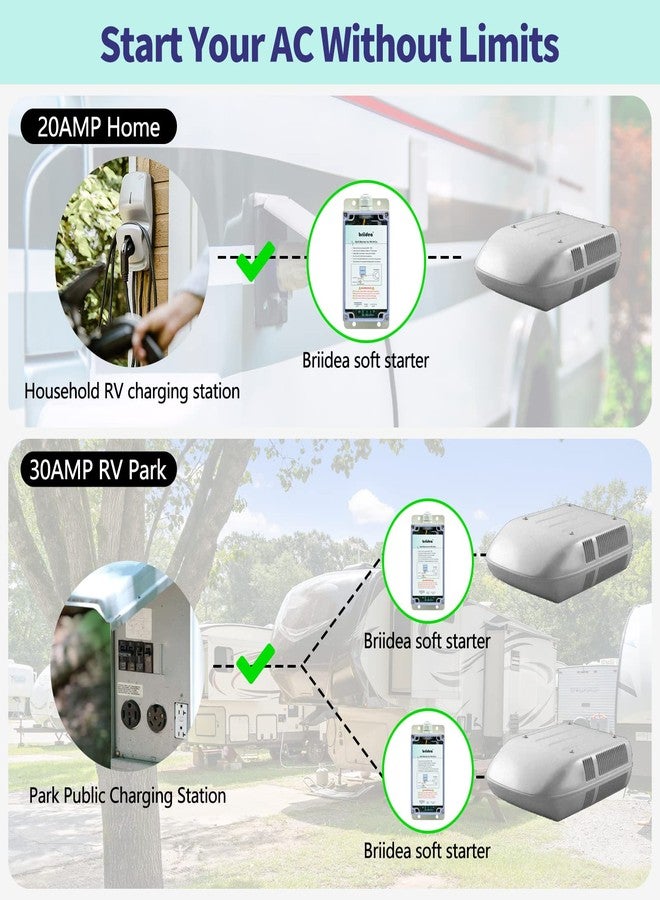 Briidea Soft Start for RV Air Conditioner, Soft Starter for RV Enables Easy Start an A/C & Appliances on RV Power with a Small Generator - Image 3