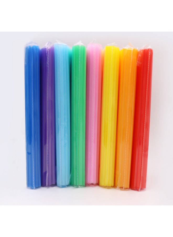 Disposable Straw Color Flat Straight Tube Beverage 6mm Children's Manual Diy Plastic Tube 100 12 Color-Color:Purple Straight Tube 100/bag-Specifications:0.6*26cm - Image 3
