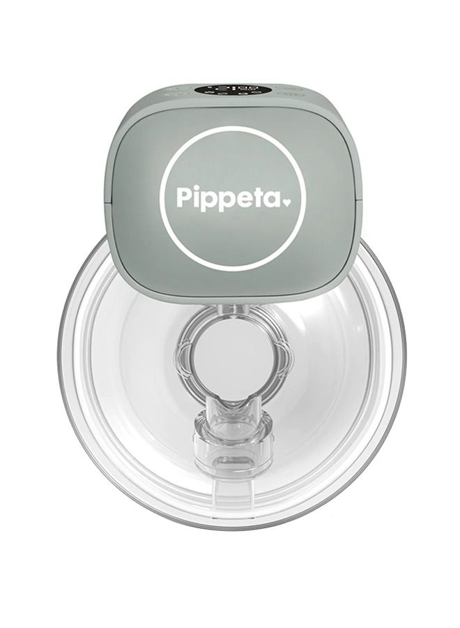 Pippeta مضخة ثدي يمكن ارتداؤها بدون استخدام اليدين مع شاشة LED وضخ فردي و12 مستوى شفط وسعة 180 مل - Image 1
