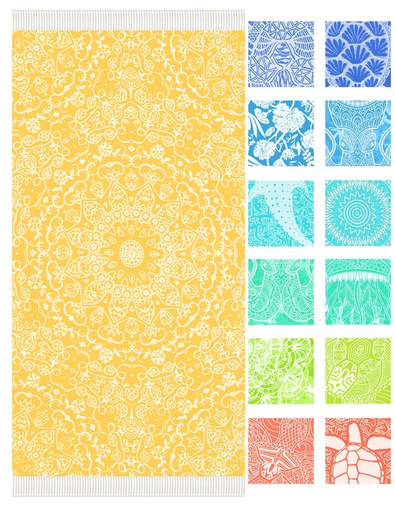 Vikumond Thin Turkish Beach Towel Lightweight Soft Cotton Extra Large XL Oversized Sand Free Sandproof Absorbent Quick Dry Towels Cloud Bath Pool Travel Compact Essentials Accessories for Adult Gifts - Image 1