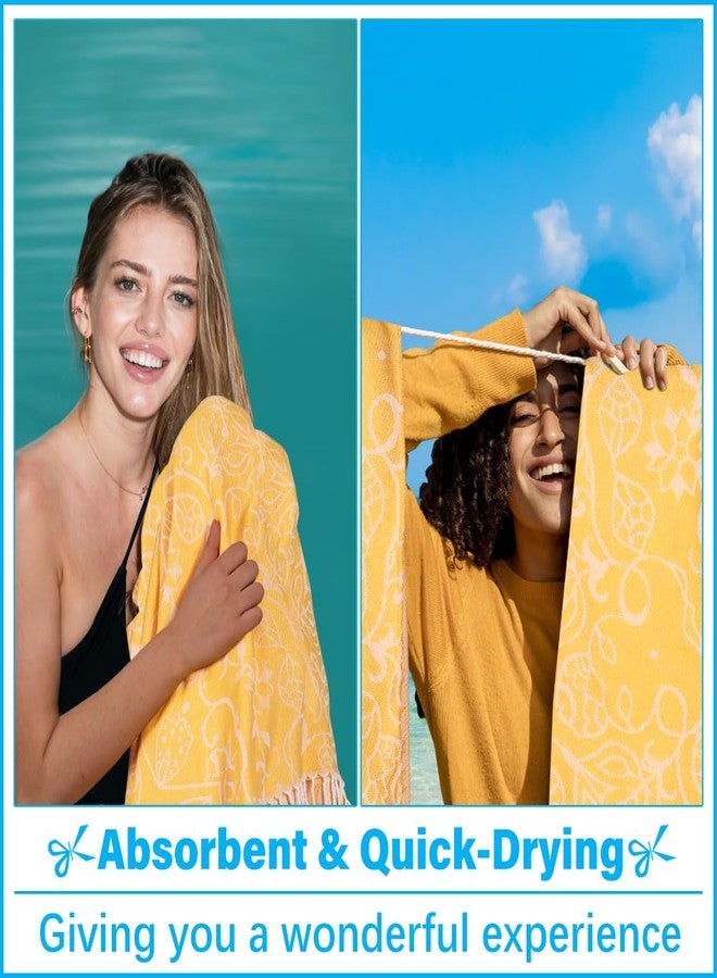 Vikumond Thin Turkish Beach Towel Lightweight Soft Cotton Extra Large XL Oversized Sand Free Sandproof Absorbent Quick Dry Towels Cloud Bath Pool Travel Compact Essentials Accessories for Adult Gifts - Image 5