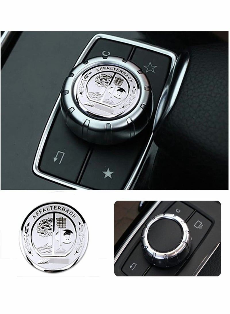Barakah Metal Modified Center Console Multimedia Control Button Knob Trims Cover Decals Emblems Stickers for Mercedes Benz A B E GLK GLA CLA GLE ML GL Class (29mm Knob, Sliver) - Image 3