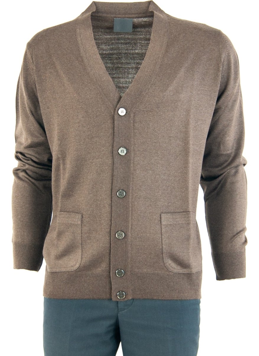Oppland - Men's Dad Cardigan with Elegant Buttons on the Front and Classic Double Pockets - Image 1