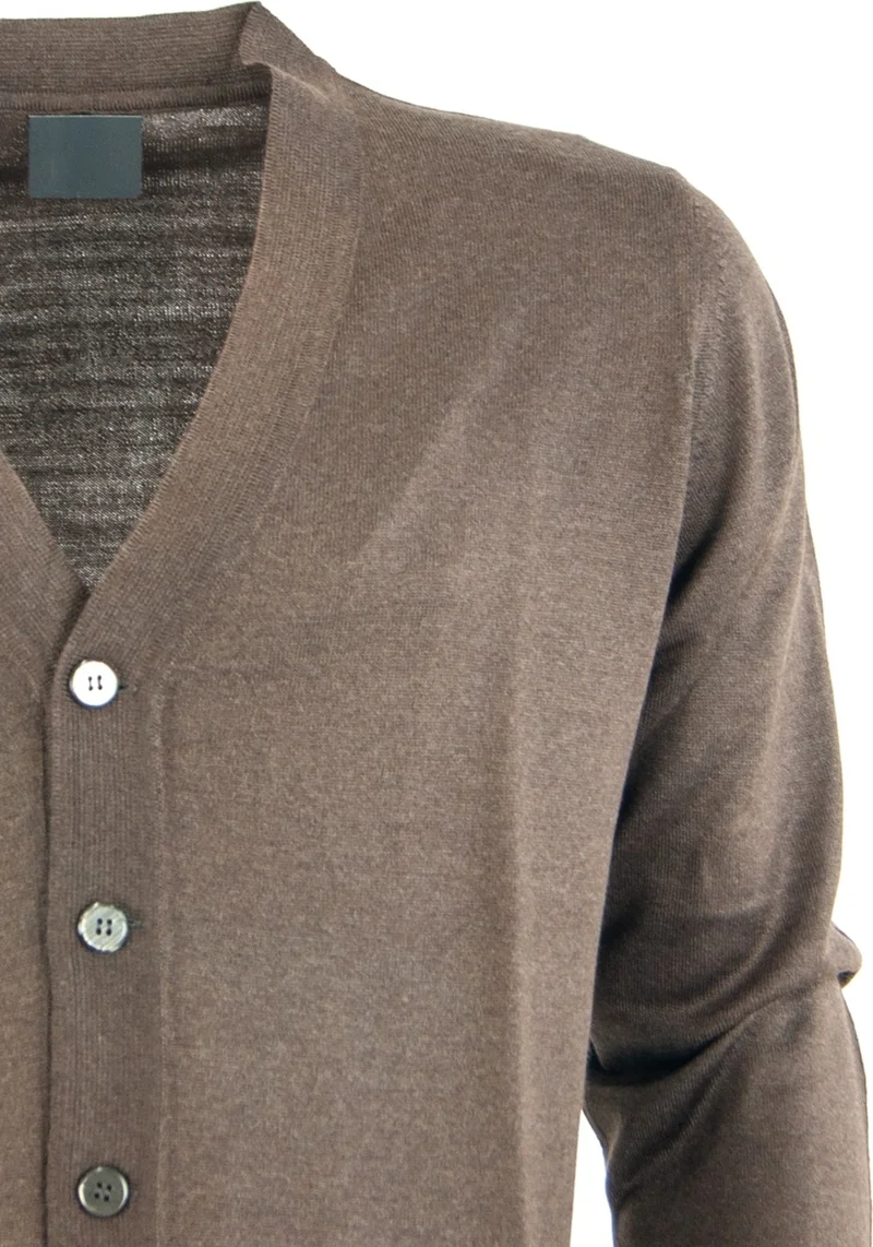 Oppland Men's Dad Cardigan with Elegant Buttons on the Front and Classic Double Pockets