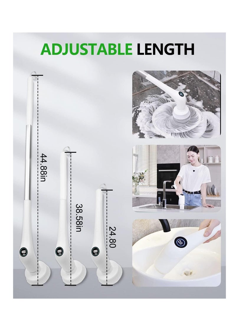 بلو فاير فرشاة تنظيف كهربائية فيكمايون – فرشاة دوارة 360° بدون سلك مع 6 رؤوس فرش قابلة للاستبدال ومقبض قابل للفصل، مقاومة للماء IPX7، سرعة مزدوجة مع شاشة LED، منخفضة الضوضاء، لتنظيف الحوض، البلاط، الأرضيات، المطبخ، السيارة، الحمام، الفواصل، النوافذ – أداة تنظيف منزلية وعملية - Image 5