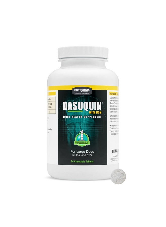 Nutramax Laboratories Nutramax Dasuquin with MSM Joint Health Supplement for Large Dogs - With Glucosamine, MSM, Chondroitin, ASU, Boswellia Serrata Extract, and Green Tea Extract, 84 Chewable Tablets  - Image 1
