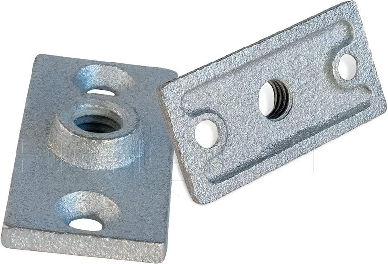 HIGHCRAFT PLTG38-20 Ceiling Flange; Hanger Plate for 3/8 in. Threaded Rod (Not Pipe), for DYI Plumbing and Industrial Decor, 1-3/8 W x 3-5/16 L, Galvanized Iron - Image 3