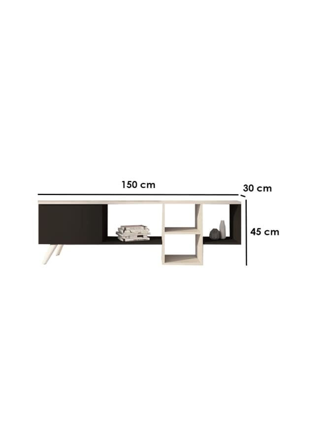 Retro RA-U35 TV Table 30x45x150cm - White x Black - Image 3