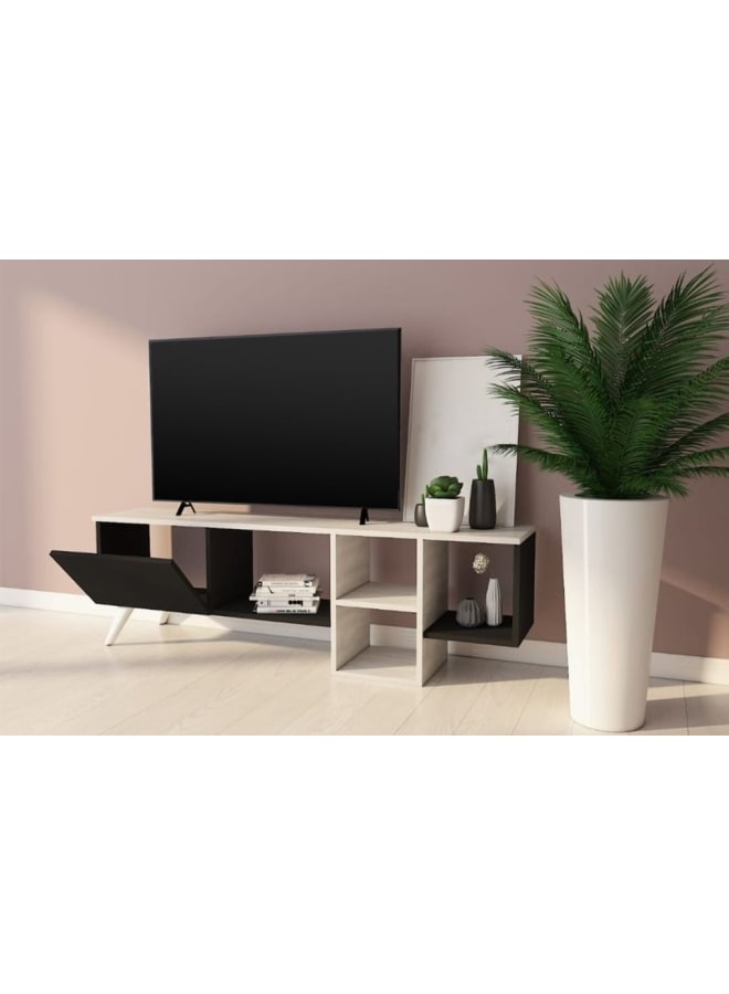 Retro RA-U35 TV Table 30x45x150cm - White x Black - Image 2