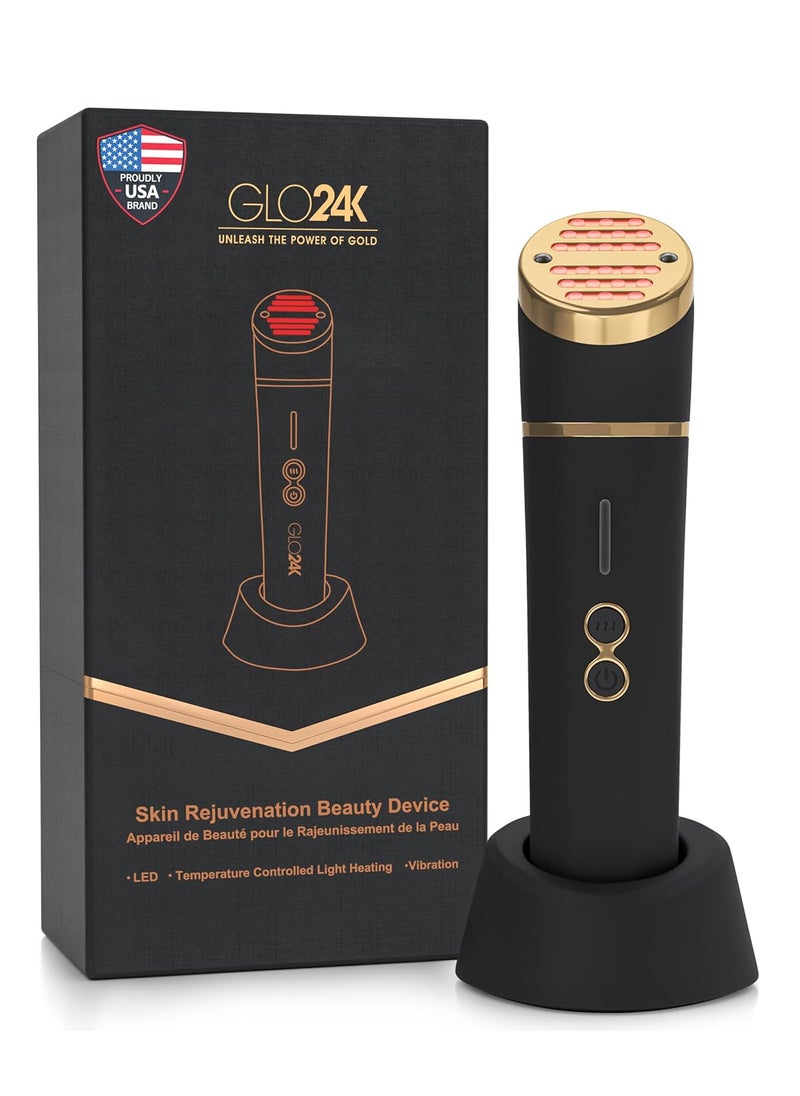 GLO24K UNLEASH THE POWER OF GOLD - GLO24K Beauty Device for the Face. Based on Triple Action L E D, Thermal, and Vibration Technologies. - Image 1