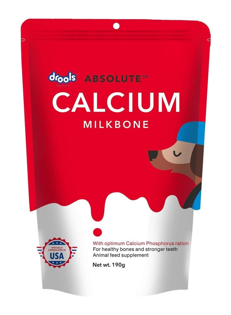 Drools Absolute Calcium Bone Pouch For All Life Stages Dog, Chicken, 190 g - Image 1