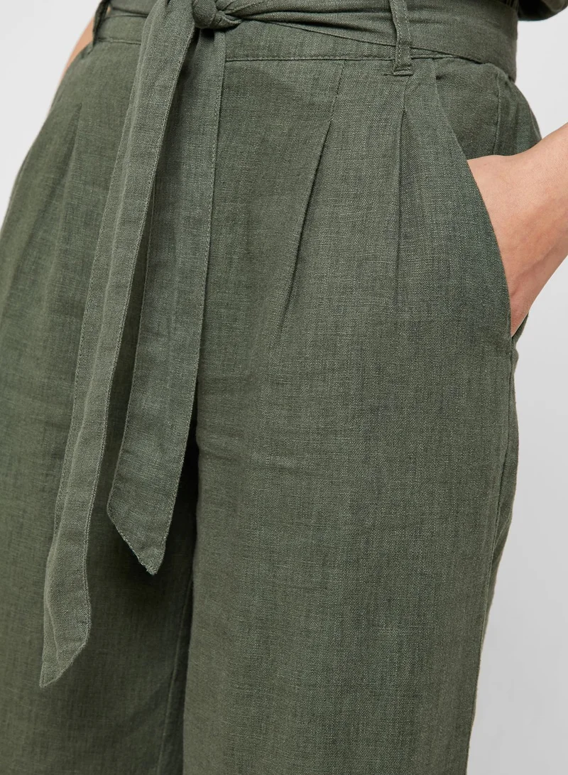 Jacqueline de Yong Tie Waist Cullotes Pants