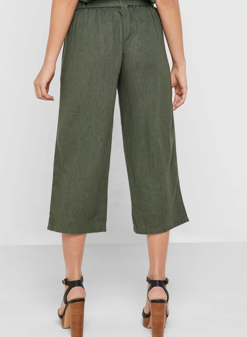 Jacqueline de Yong Tie Waist Cullotes Pants