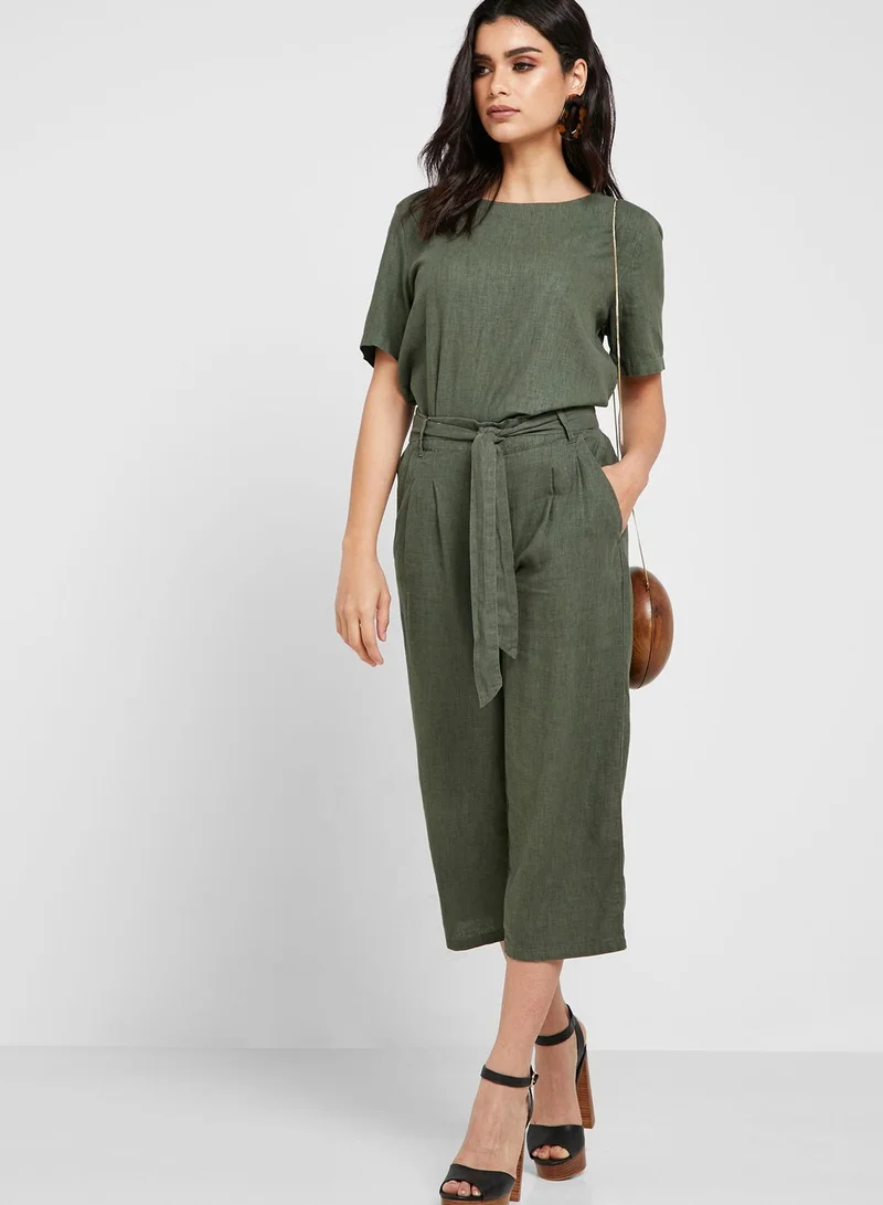Jacqueline de Yong Tie Waist Cullotes Pants