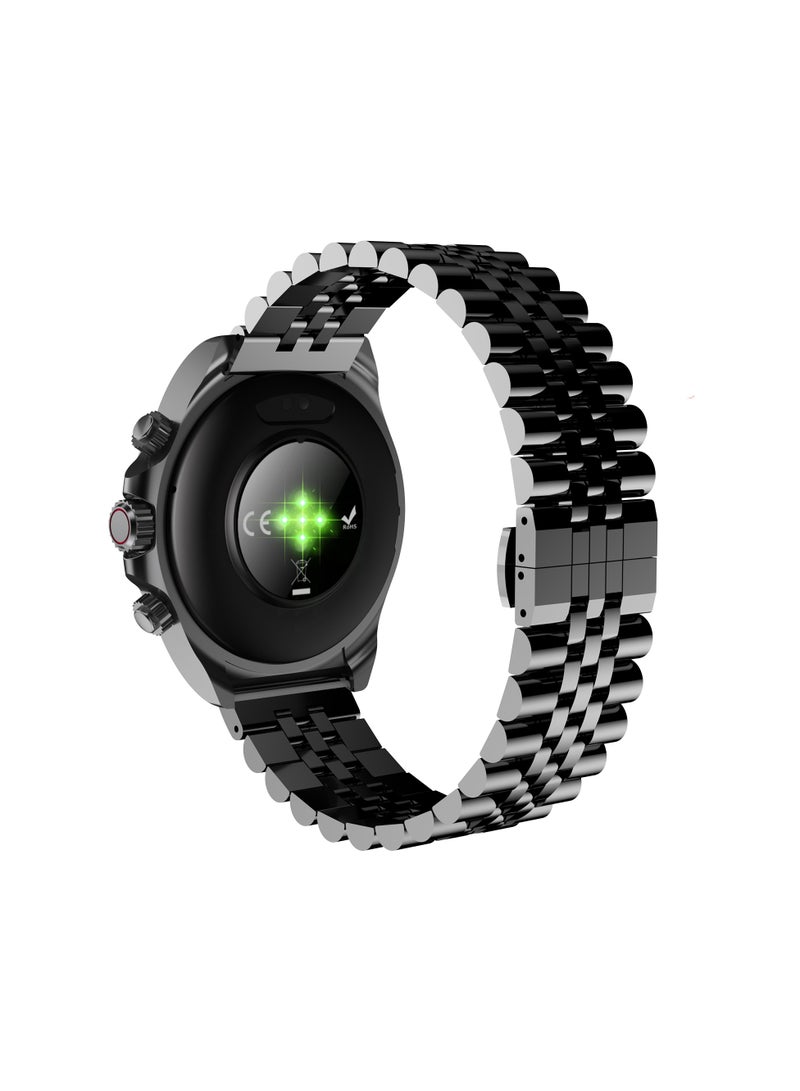 ROYCE U Smart Watch with Bluetooth Calling, 1.43” AMOLED Display, Water-Resistant Design, Multi-Language Support - Extra Silicon Strap