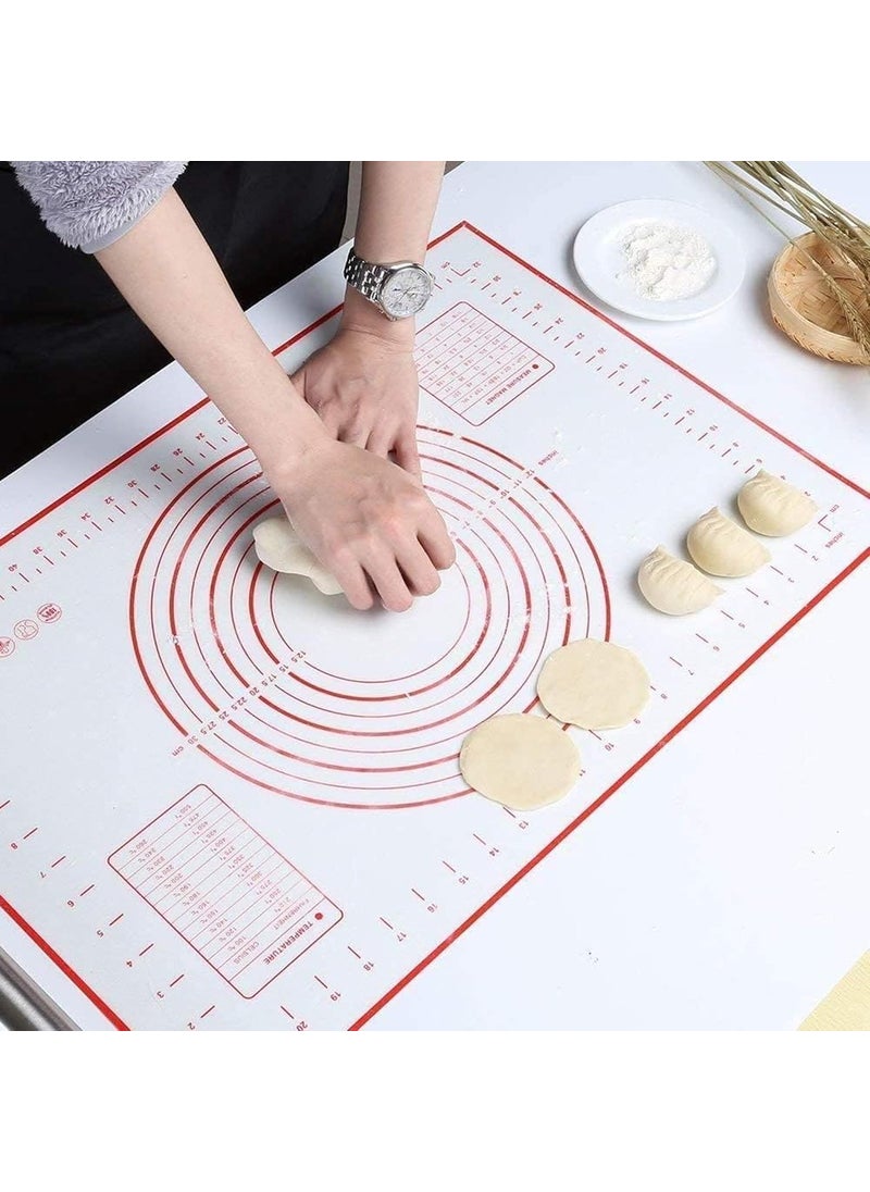 Cutting Edge Essentials Cutting Edge Essentials NonStick Silicone Baking Mat with Measurements NoSlip Baking Sheet for Roti Chapati Atta Dough Kneading and Fondant Rolling Red Black Pack of 2  - Image 4