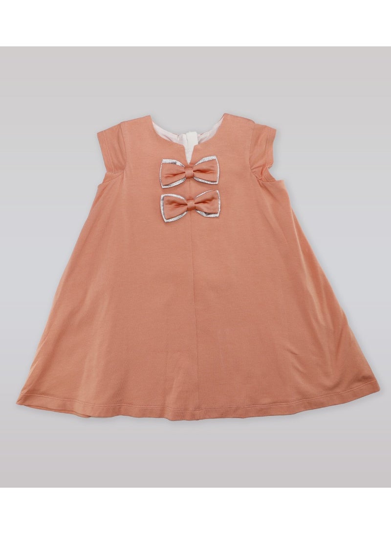Huckle Bones HB Jersey Bow Dress/ Milkshake- 2 Years - Image 1