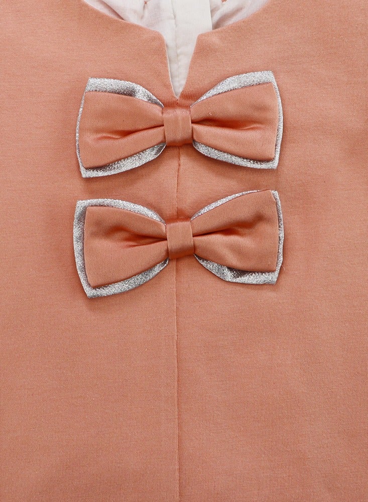 Huckle Bones HB Jersey Bow Dress/ Milkshake- 2 Years - Image 2