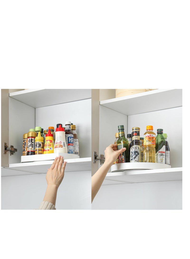 Excefore Turntable Organizer, Organizer Turntable Rack, 12.5''Non-Skid Lazy Susan Rack, for Cabinet,Refrigerator Pantry Organization Storage, Kitchen, Fridge,Countertop,Spice Rack Semicircle - Image 4