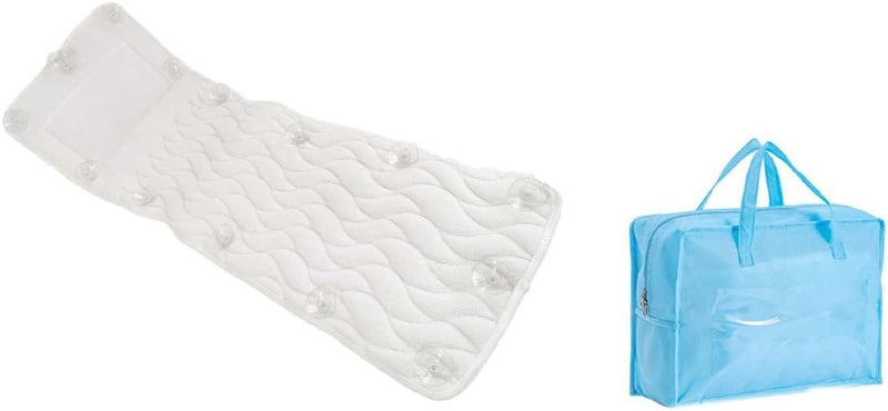 VILLCASE Spa Bath Pillow with Suction Cups, White Tub Headrest for Neck and Head Support, Bathroom Bathtub Cushion for Relaxation and Home Spa Use - Image 1