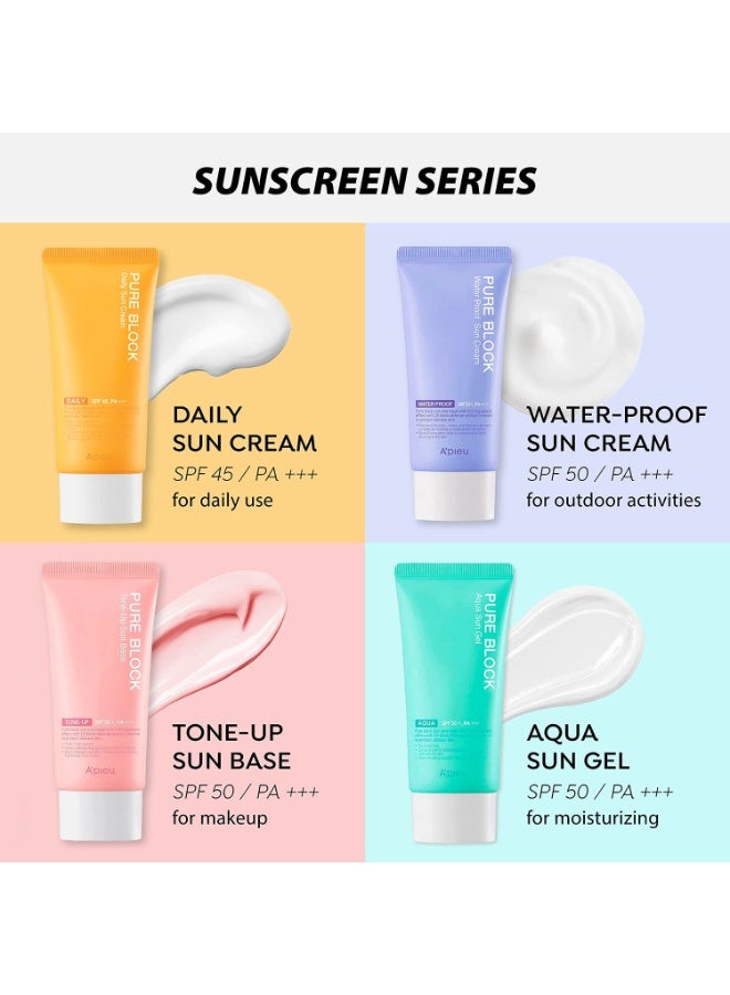 كريم واقي من الشمس مقاوم للماء من A'PIEU Pure Block بعامل حماية SPF50+/PA+++، 50 مل | واقي شمس كوري مقاوم للعرق وآمن على الشعاب المرجانية، مناسب للأنشطة الخارجية - Image 4