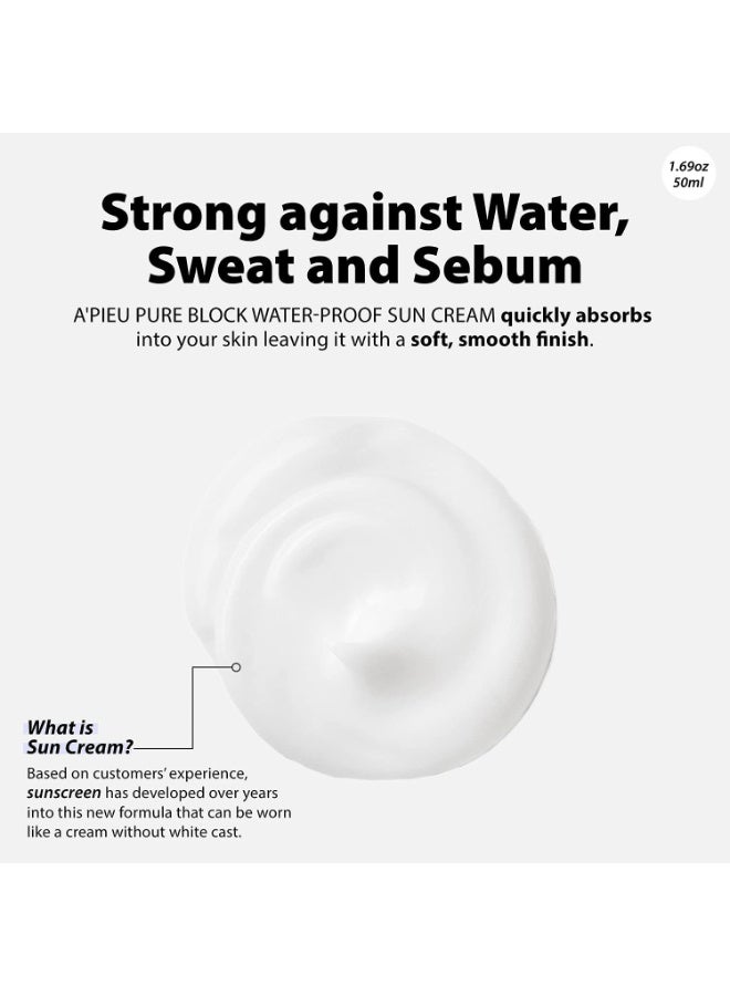 كريم واقي من الشمس مقاوم للماء من A'PIEU Pure Block بعامل حماية SPF50+/PA+++، 50 مل | واقي شمس كوري مقاوم للعرق وآمن على الشعاب المرجانية، مناسب للأنشطة الخارجية - Image 5