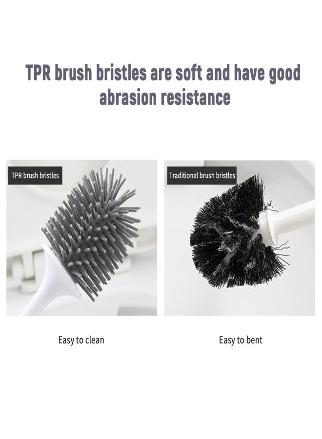 ecoco Toilet Brush and Holder Set Toilet Bowl Brush Bathroom Hollow Drainage Holder Toilet Soft Cleaner Brush Kit with Caddy - Image 5