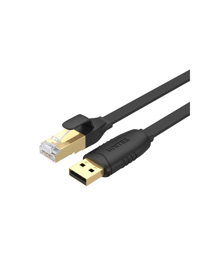 UNITEK - USB 2.0 to RJ45 Console Rollover Flat Cable, for Cisco-standard serial console, ideal to replace RS232 (DB-25/DB-9) serial port adapter cable, connecting to the console port on a modem, router, server, switch or other Serial based devices, from your PC and laptop directly Full support for 32-bit and 64-bit Windows, Mac OS and Linux  1.8M - Image 1