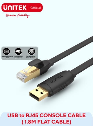 USB 2.0 to RJ45 Console Rollover Flat Cable, for Cisco-standard serial console, ideal to replace RS232 (DB-25/DB-9) serial port adapter cable, connecting to the console port on a modem, router, server, switch or other Serial based devices, from your PC and laptop directly Full support for 32-bit and 64-bit Windows, Mac OS and Linux  1.8M - pzsku/ZE0EE1D5ADCAB6C5C0CE1Z/45/1752763259/58bcc1ac-0c09-4b2e-aaf5-c069b6c93509