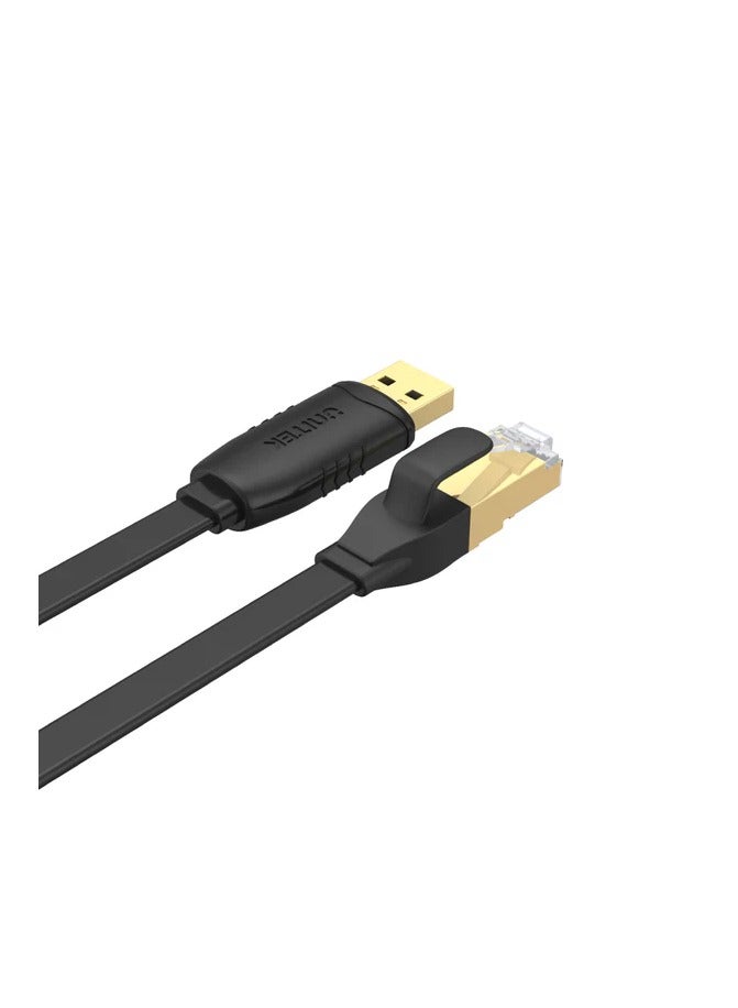USB 2.0 to RJ45 Console Rollover Flat Cable, for Cisco-standard serial console, ideal to replace RS232 (DB-25/DB-9) serial port adapter cable, connecting to the console port on a modem, router, server, switch or other Serial based devices, from your PC and laptop directly Full support for 32-bit and 64-bit Windows, Mac OS and Linux  1.8M