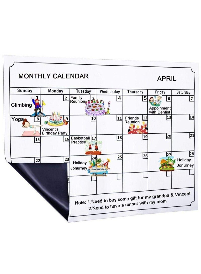 Magnetic Fridge White Board Planner Refrigerator Calendar Magnets Dry Erase and Reusable - Image 1
