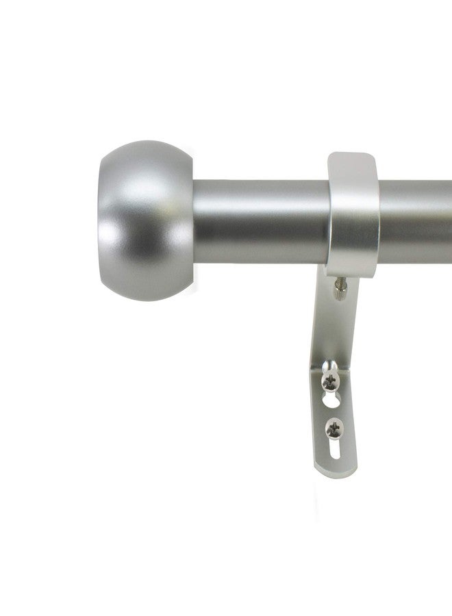 Decopolitan Knob Curtain Rod Set, 36 to 72 Inches, Silver - Image 1