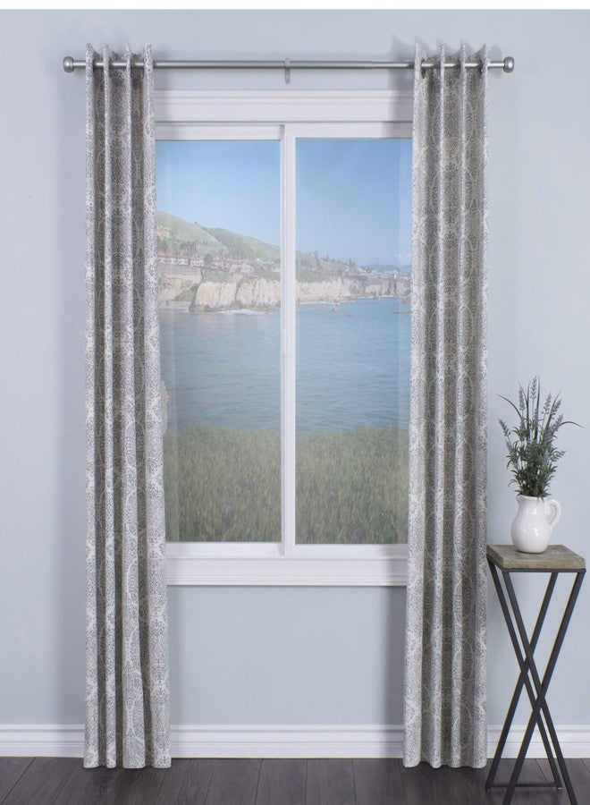 Decopolitan Knob Curtain Rod Set, 36 to 72 Inches, Silver - Image 5