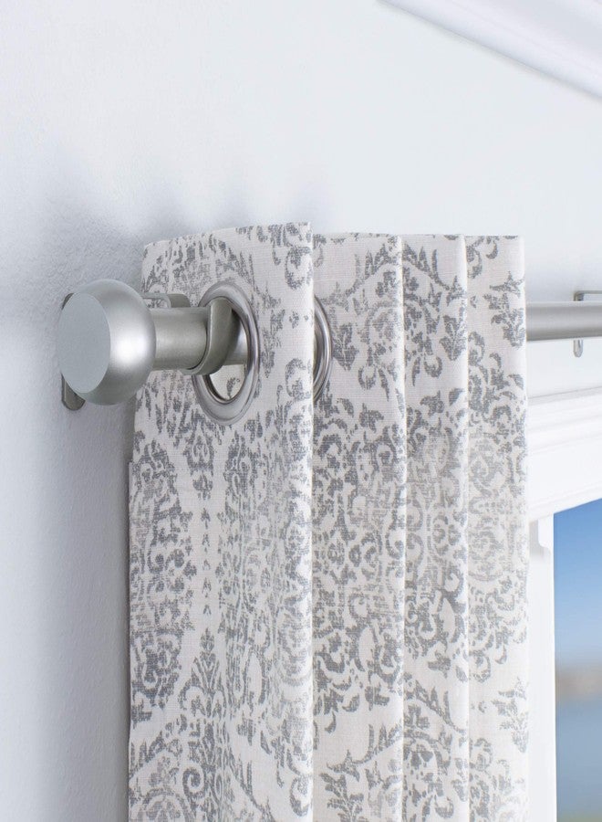 Decopolitan Knob Curtain Rod Set, 36 to 72 Inches, Silver - Image 4