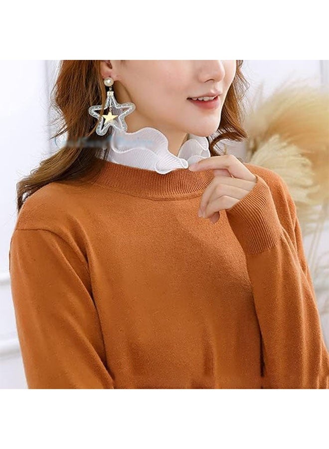 أخبار بلوزة نسائية بياقة وهمية، نصف قميص، بلوزة بياقة وهمية قابلة للفصل، قميص جوكر، طوق مزخرف، طوق ديكي، أكمام، ربطة عنق قطنية، نقطة طية صدر السترة وهمية - Image 2