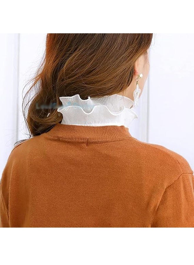 أخبار بلوزة نسائية بياقة وهمية، نصف قميص، بلوزة بياقة وهمية قابلة للفصل، قميص جوكر، طوق مزخرف، طوق ديكي، أكمام، ربطة عنق قطنية، نقطة طية صدر السترة وهمية - Image 3