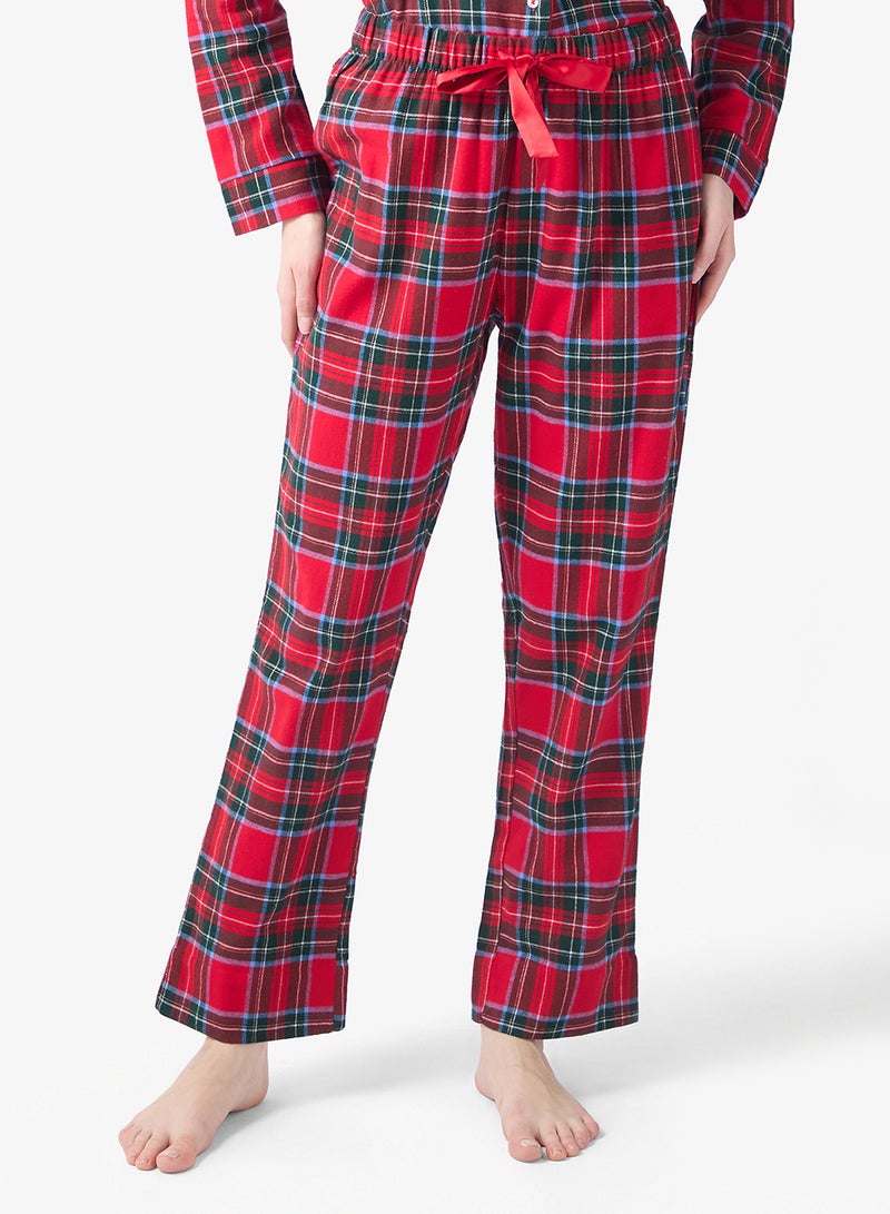 hunkemoller Flannel Twill Check Print  Shirt & Pyjamas set - Image 4