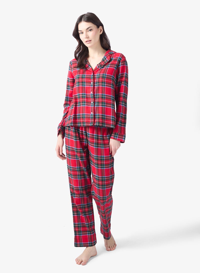 hunkemoller Flannel Twill Check Print  Shirt & Pyjamas set - Image 5