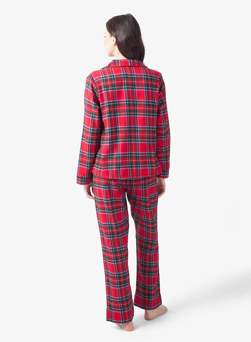 hunkemoller Flannel Twill Check Print  Shirt & Pyjamas set - Image 2