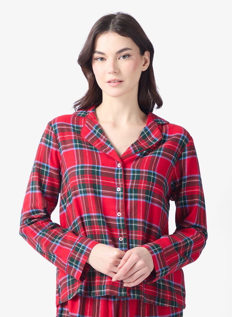 hunkemoller Flannel Twill Check Print  Shirt & Pyjamas set - Image 3