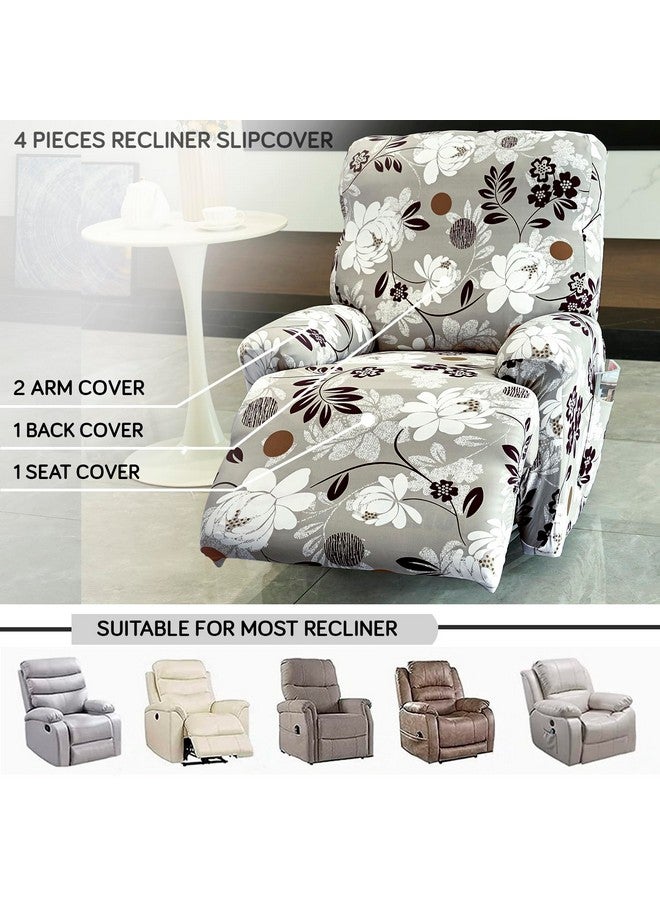 HOKIPO غطاء أريكة قابل للتمدد HOKIPO 140gsm لكرسي واحد، بني مزهر (AR-4940-C1) - Image 3