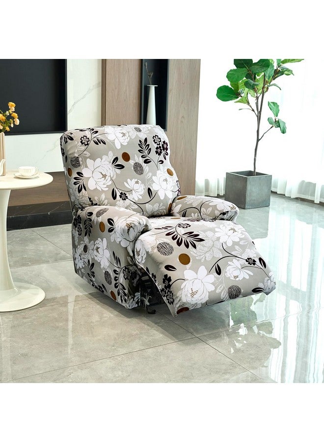 HOKIPO غطاء أريكة قابل للتمدد HOKIPO 140gsm لكرسي واحد، بني مزهر (AR-4940-C1) - Image 1
