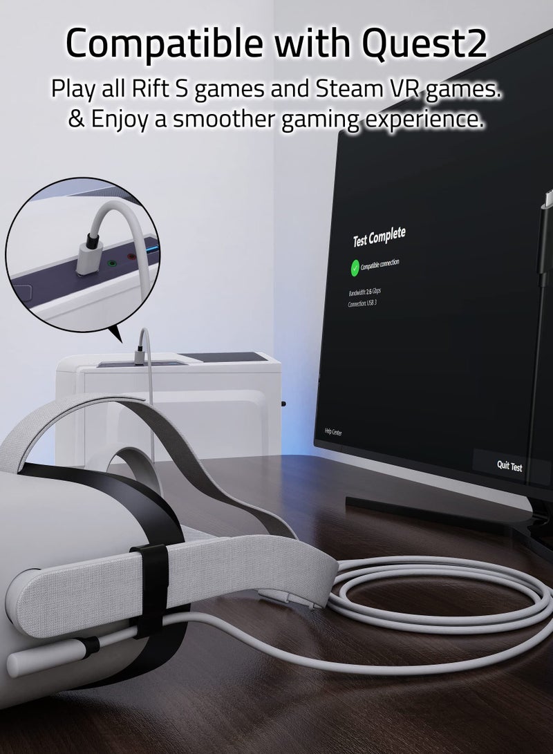 Link Cable 5 Meters for Oculus Quest 2 Accessories and PC/Steam VR, High Speed PC Data Transfer, USB 3.2 to USB C Cable for VR Headset and Gaming PC - Image 3