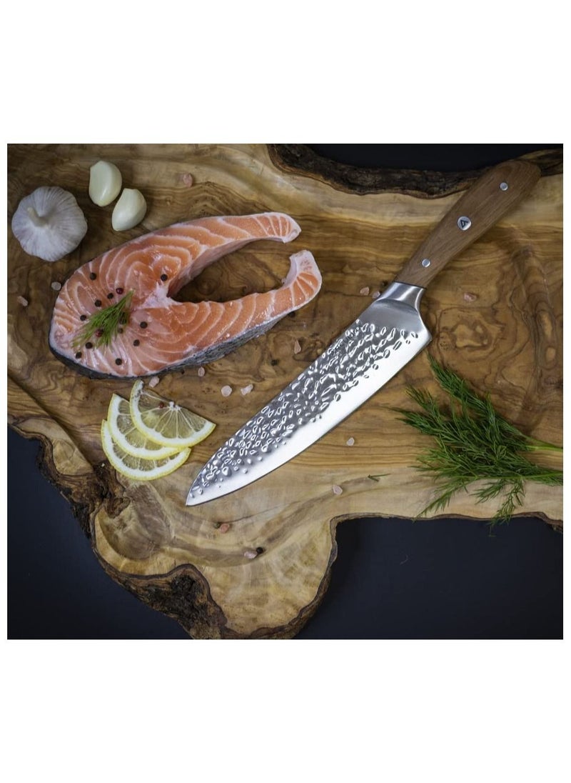 ARCULINA ARCULINA Knife Set in High Grade German Steel Hammered Blade with Ashwood Handle  - Image 4