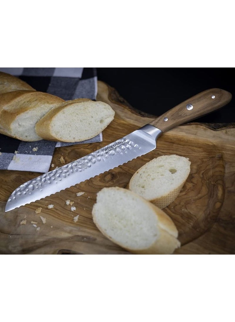 ARCULINA ARCULINA Knife Set in High Grade German Steel Hammered Blade with Ashwood Handle  - Image 5
